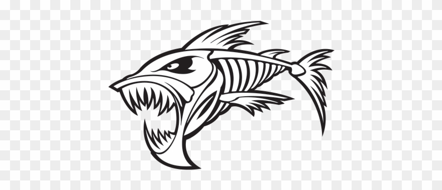 Vector Freeuse Library Catfish Vector Decal - Vinyl Stickers Decals Vinyl Skeleton Fish Bones Truck Clipart