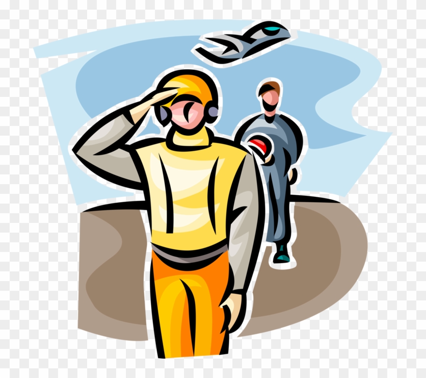 Vector Illustration Of United States Air Force Pilot - Illustration Clipart