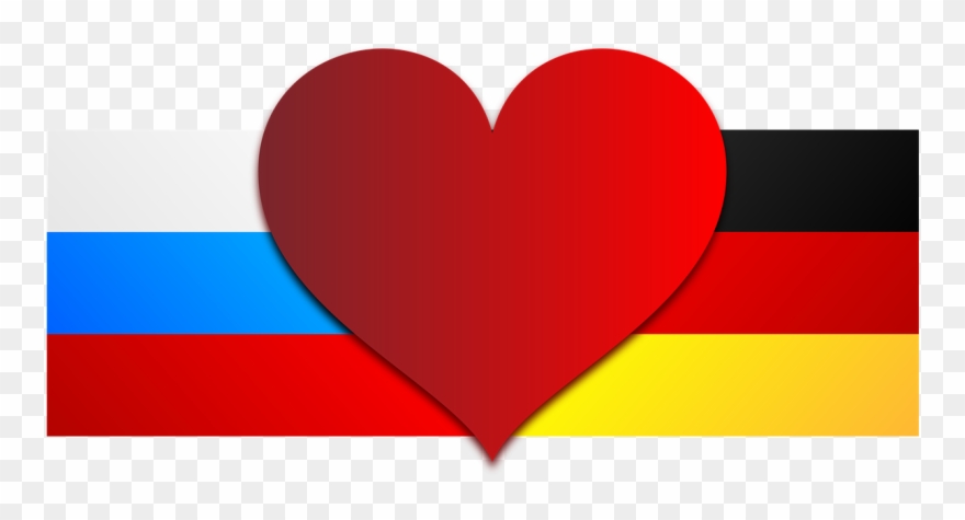 Germany, Russia, Germany, Flag, Love, Heart - Флаг России И Германии Clipart