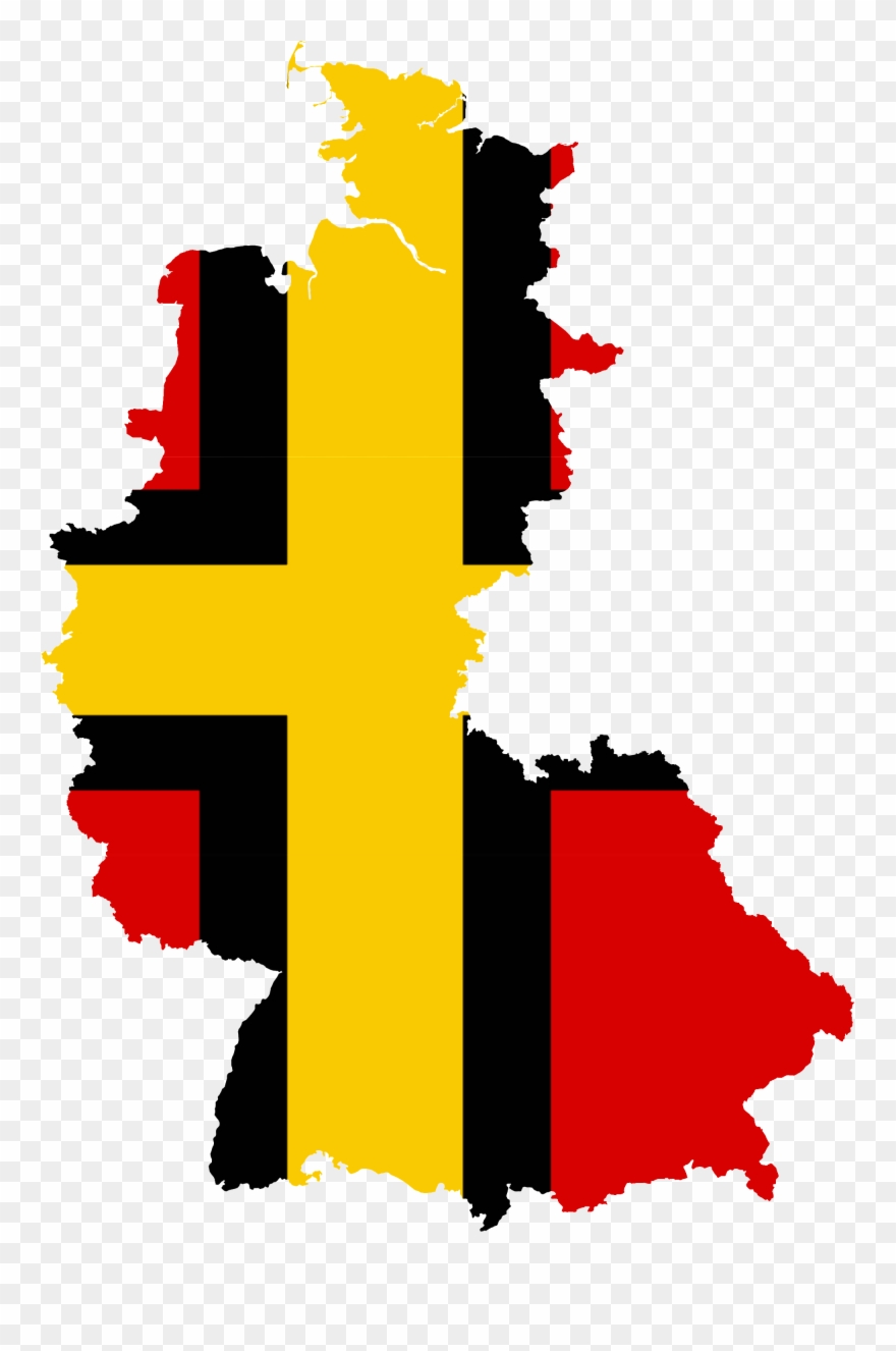 Flag Map Of West Germany - West Germany Flag Map Clipart