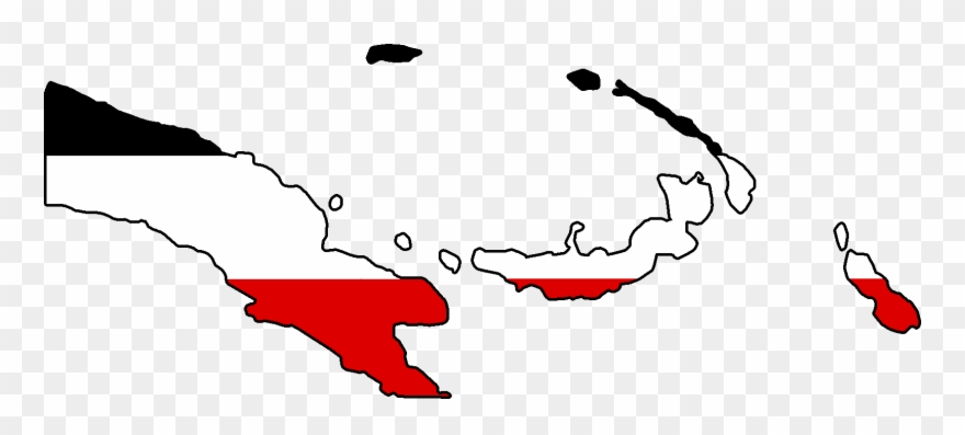 Flag Map Of German New Guinea - German Empire Flag Map Clipart