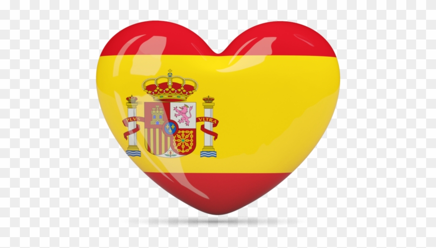 Spain Flag Heart Symbol And Emblem Of Country Brazil - Spain Flag Transparent Png Clipart