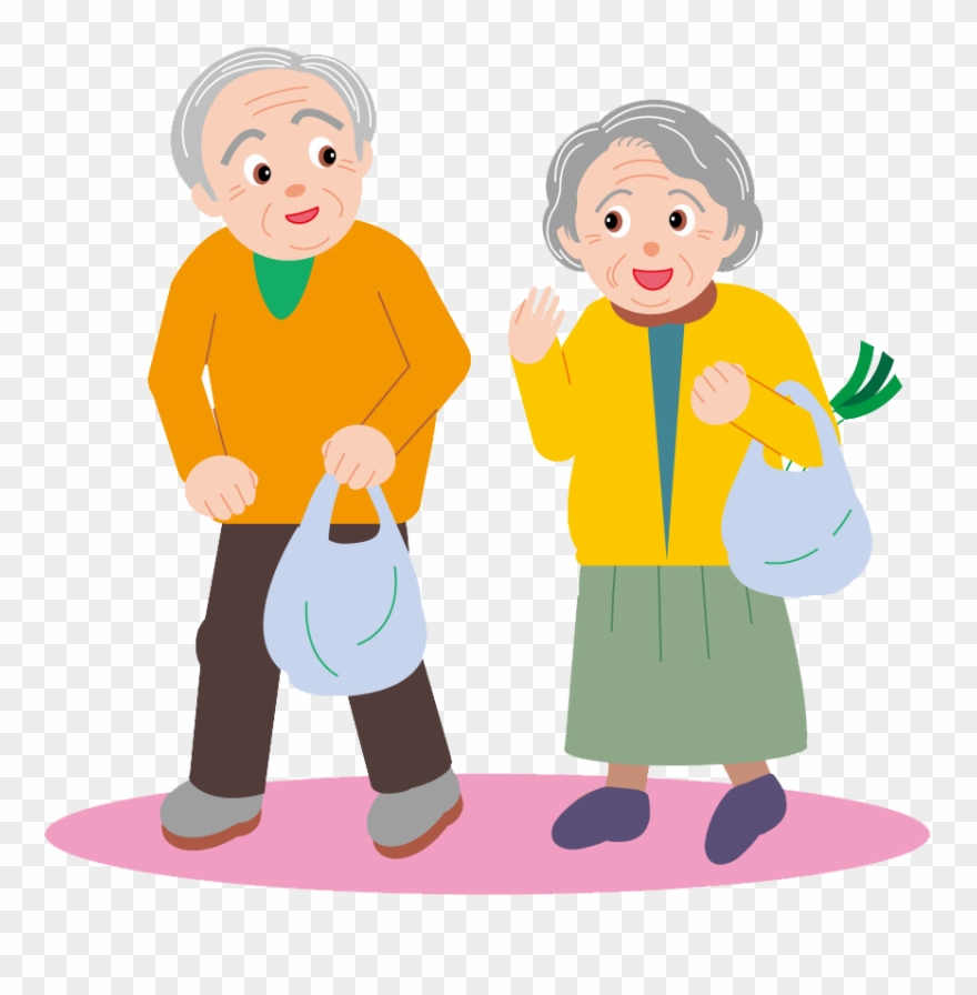Couple Drawing Cartoon Clip Art Elderly - Elderly Clipart - Png Download