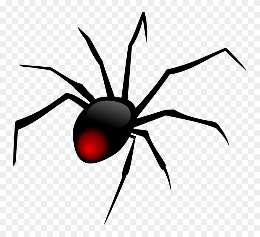 Black Widow Spider Clip Art - Spider Clipart Png Transparent Png