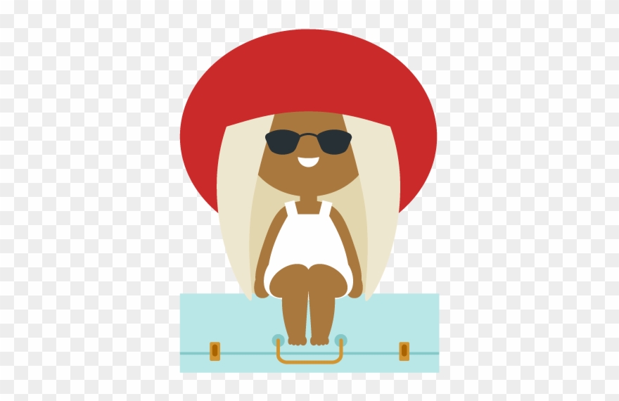 How To Place The Woman On The Suitcase - Illustration Clipart