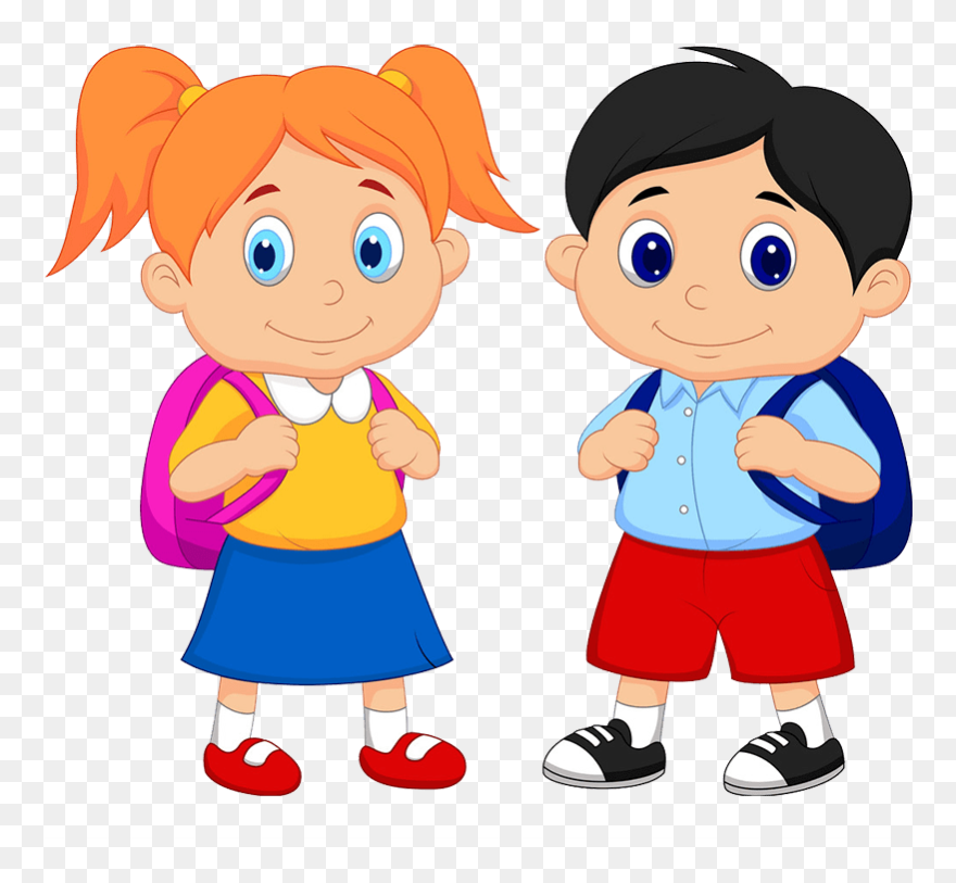 Summer Vacation Dates - Boy And Girl Student Clipart - Png Download