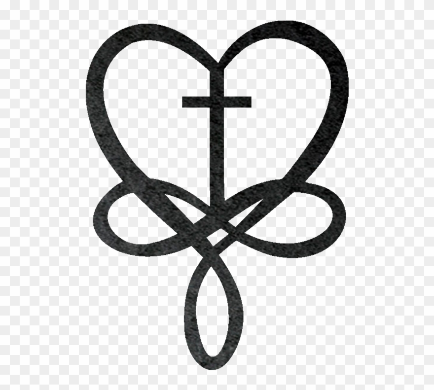 Heart Infinity Metal Wall Art - Tattoo Blessed With Cross Clipart