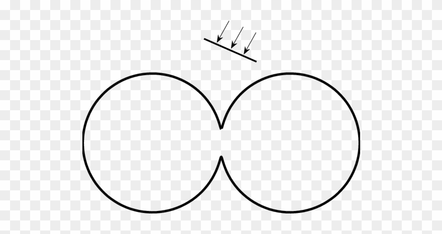 A Non-convex Obstacle And A Plane Wave Coming From - Line Art Clipart