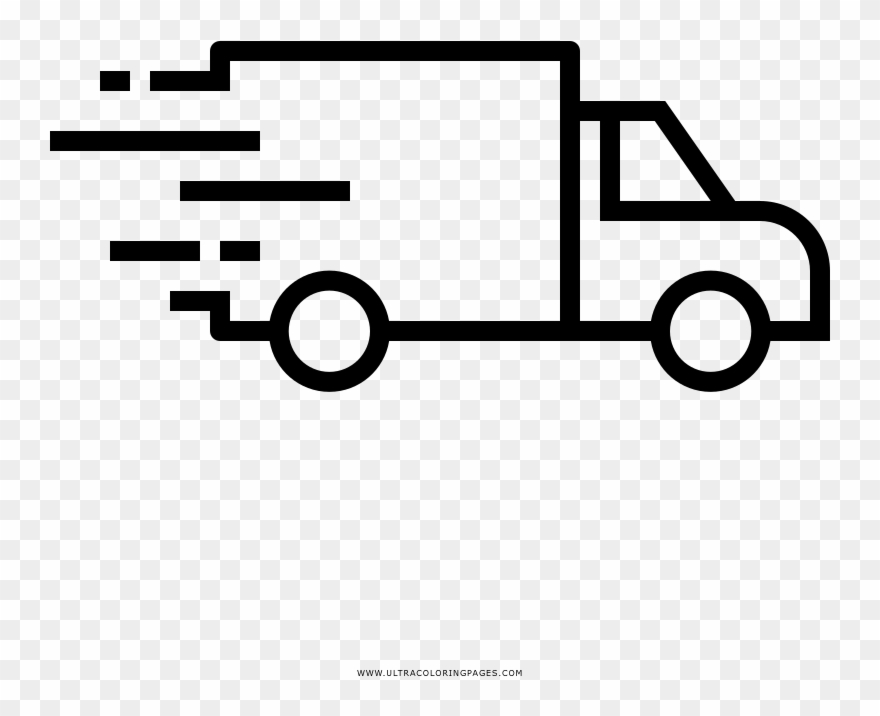 Delivery Truck Coloring Page - Transparent Car Icon Clipart