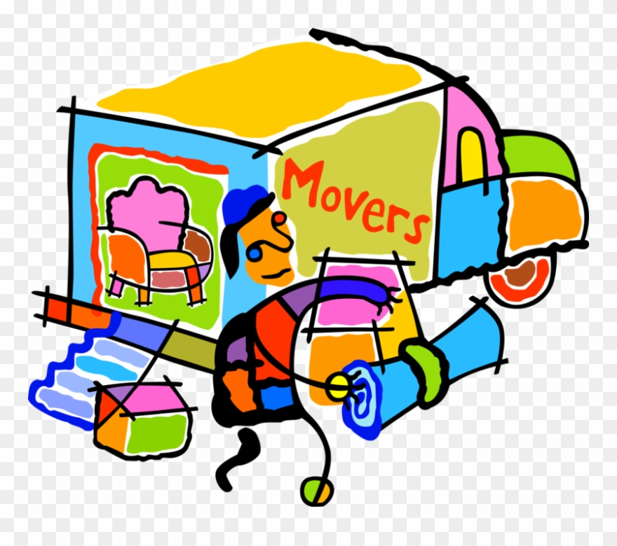 Vector Illustration Of Home Moving Company Mover And - Clip Art - Png Download