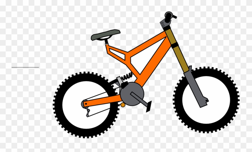 Mountain Bike Orange - Letter B Flash Card Clipart