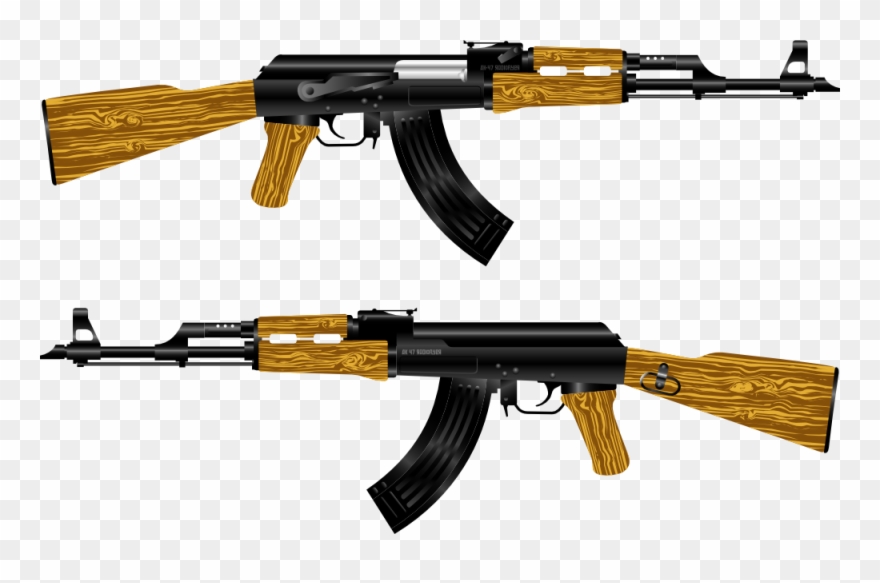 Picture Transparent Stock Clipart Gun Real Graphics - Ak 47 Silhouette - Png Download