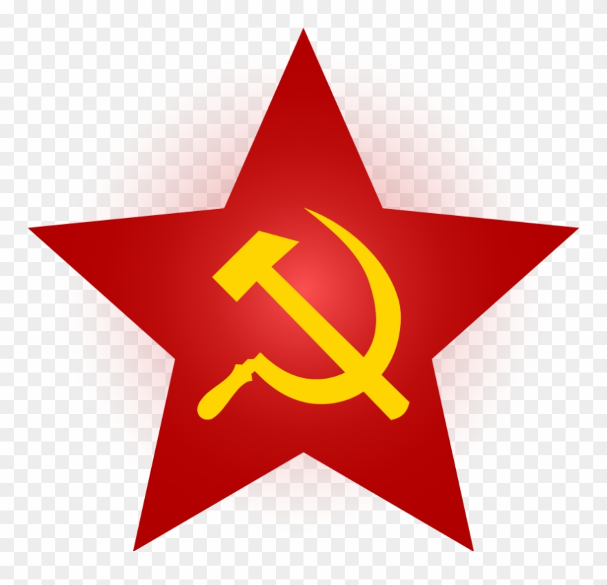 Hammer And Sickle Red Star With Glow - Hammer And Sickle Star Clipart