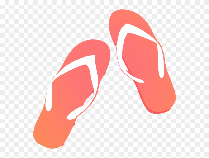 Dark Coral Flipflop Clip Art - Flip Flops Cartoon Png Transparent Png