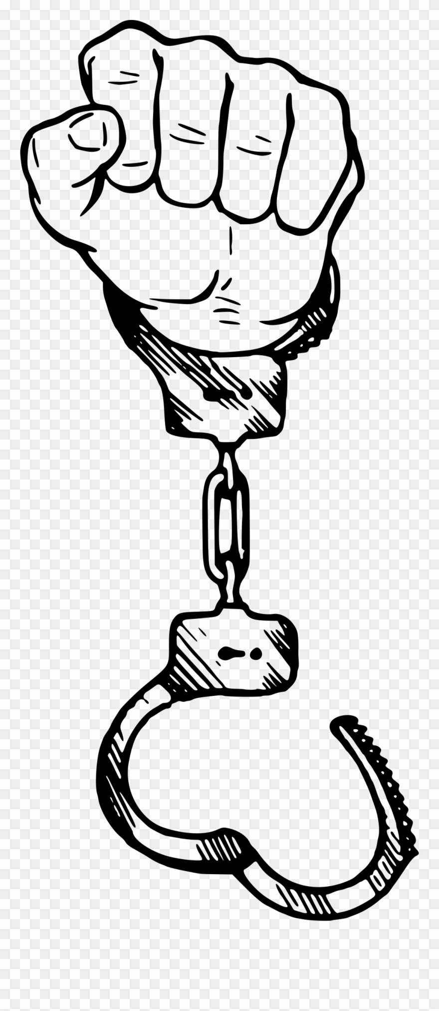 Big Image - Hands In Handcuffs Drawing Clipart