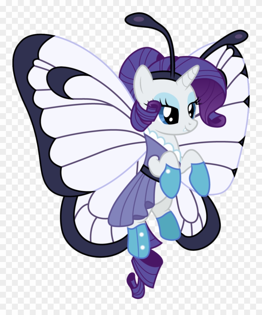 Rainbow Butterfly Clipart Magical - Rarity - Png Download