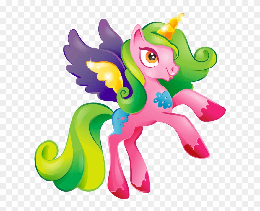 Clouds Clipart Magical - Unicorno Colorato - Png Download