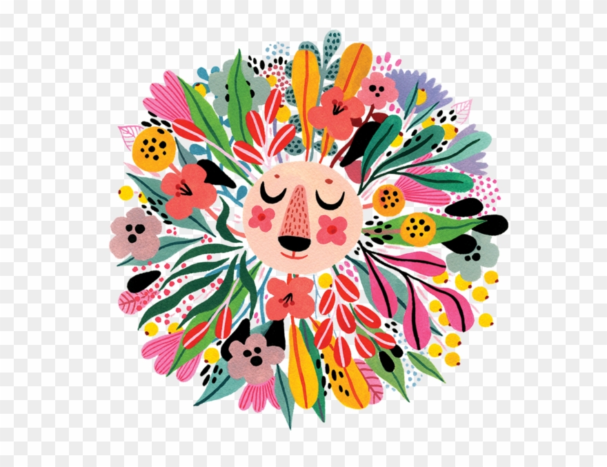 Floral Lion - Illustration Clipart
