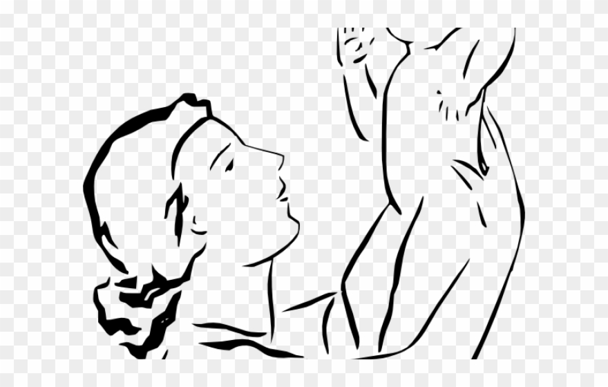 Mommy Clipart Pretty Mom - Baby And Mum Clourings Pages - Png Download