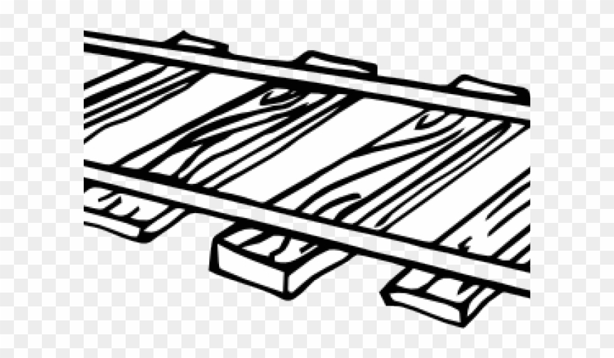 Train Track Clipart Black And White - Png Download