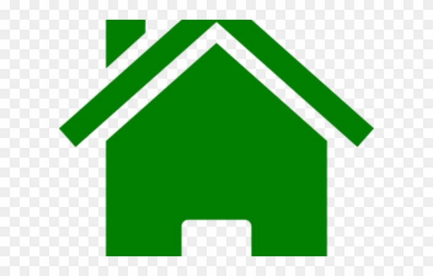 Home Clipart Green - Green House Clip Art - Png Download