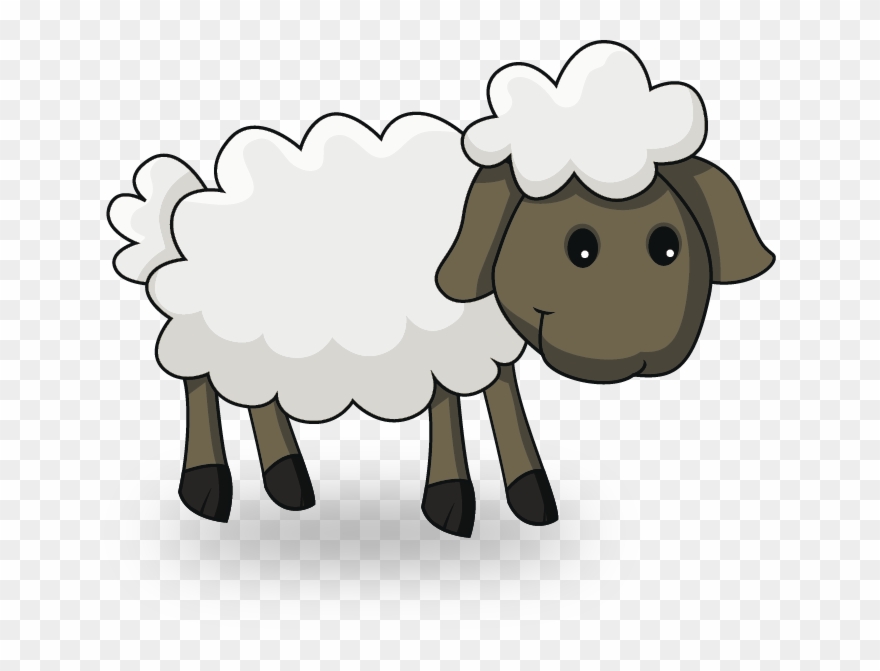 Ovejita En Fondo Celeste Y Verde - Desenho De Ovelhinha Em Png Clipart