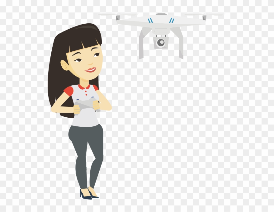 17 Websites Drone - Woman With Her Friends Cartoon Clipart