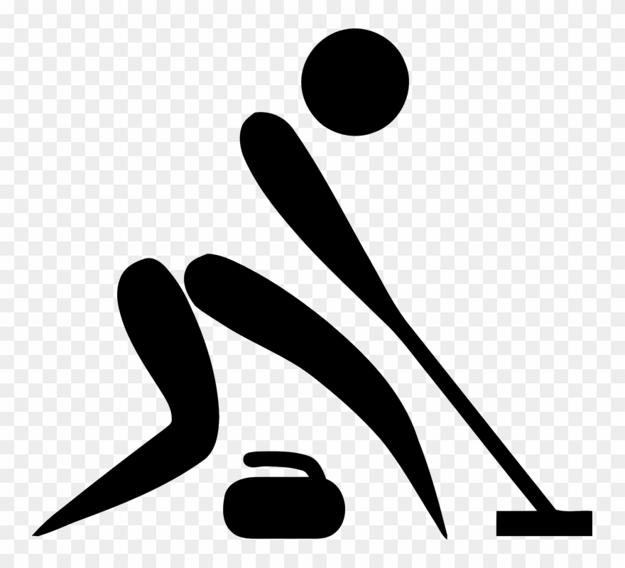 Free Winter Olympic Clipart - Curling Sport Clipart Black And White - Png Download