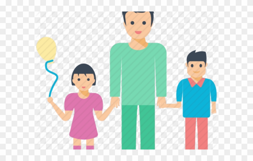 Single Clipart Single Dad - Clip Art Single Parent Family - Png Download