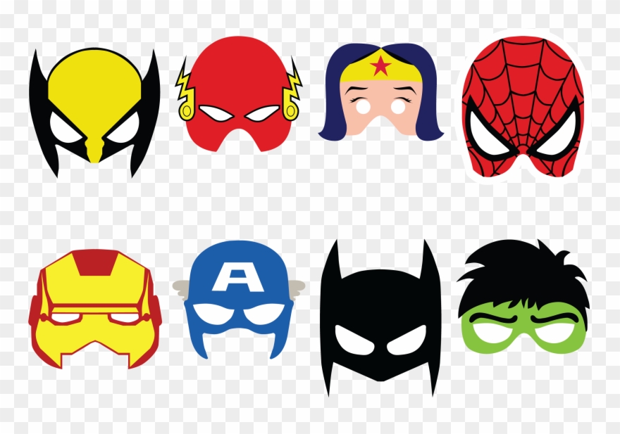 Costume Clipart Superhero Dad - Super Hero Mask Svg,iron Man,spider Man,thor,captain - Png Download
