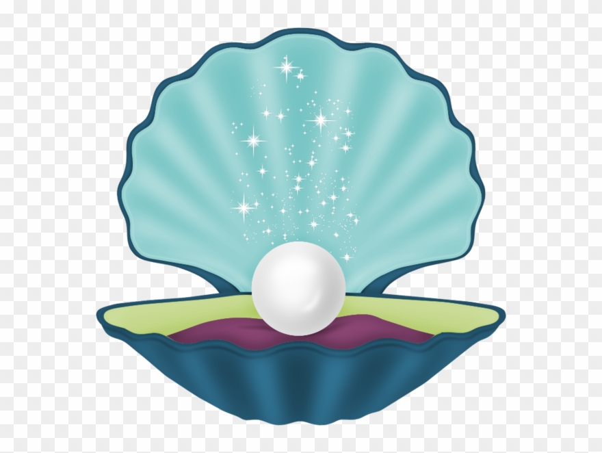 Fundo Do Mar - Pearl In Shell Clip Art - Png Download