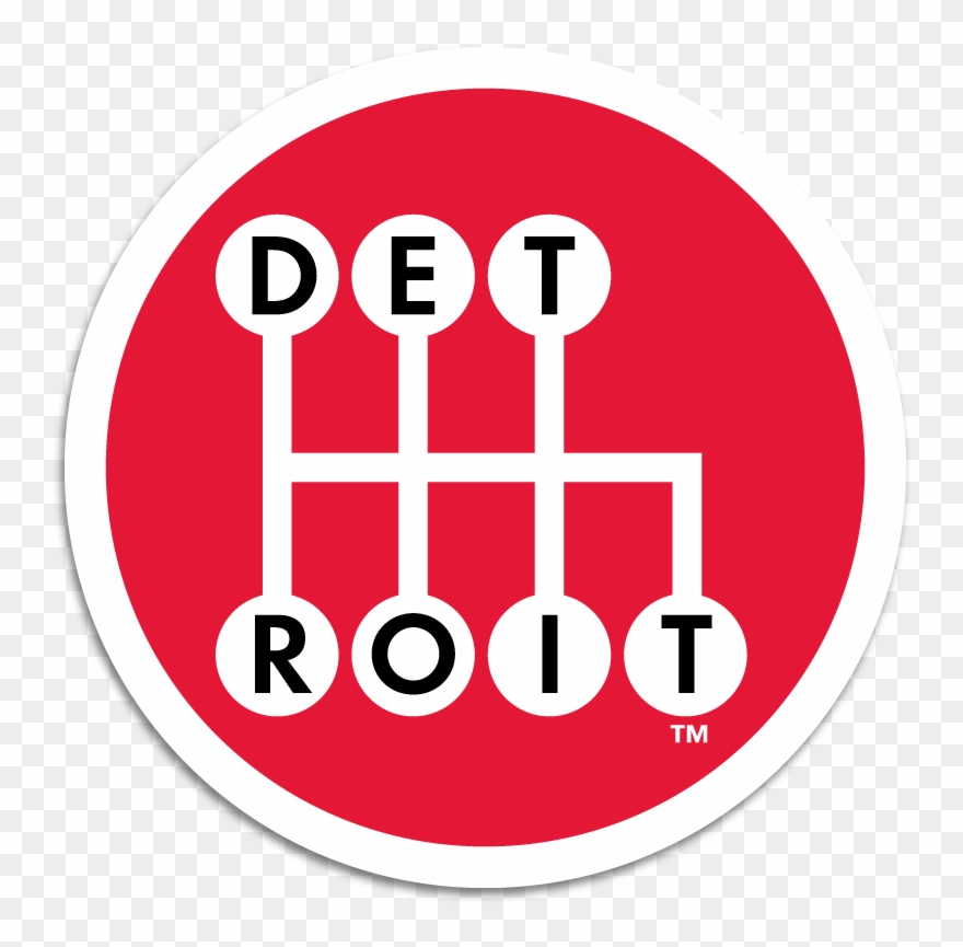 Shifter 4" Stickers - Made In Detroit Logo Blue Clipart