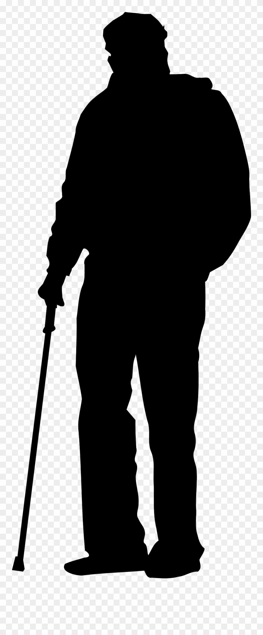 Big Image - Old Man Silhouette Clip Art - Png Download