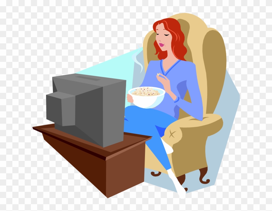 Clipart Tv Verb - Watching Tv Clipart Transparent - Png Download
