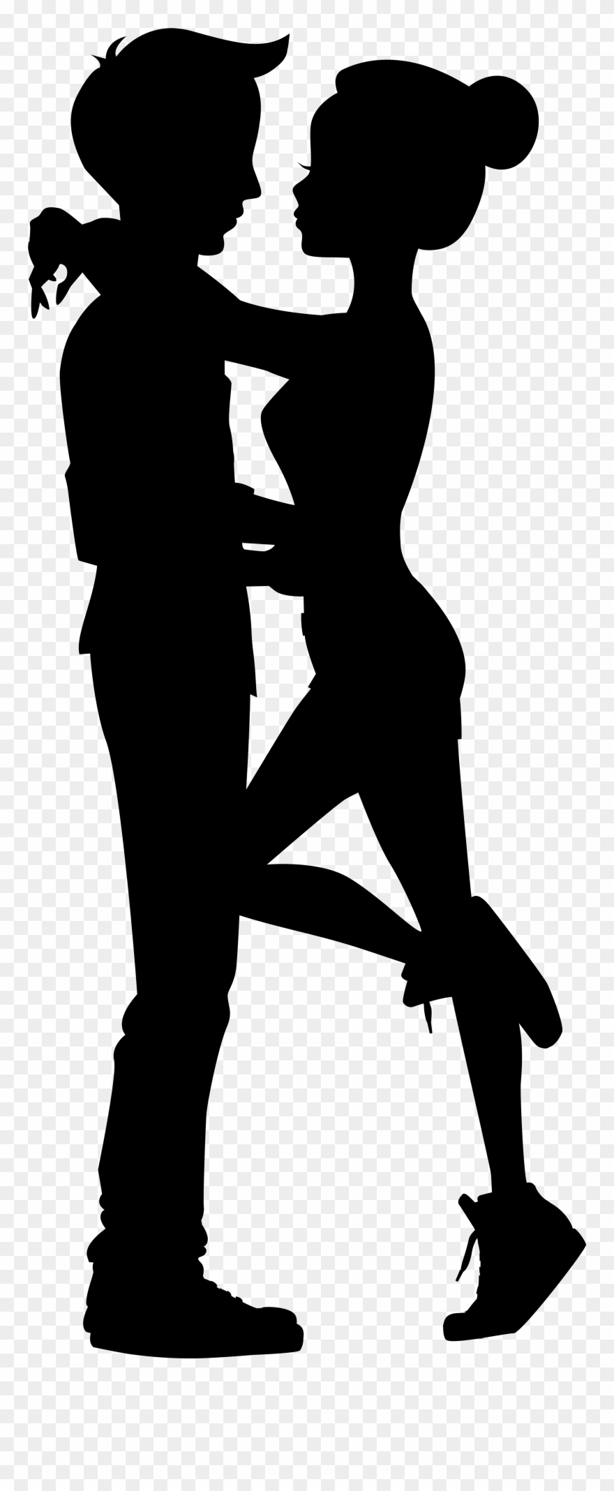Cute Couple Silhouette Clipart