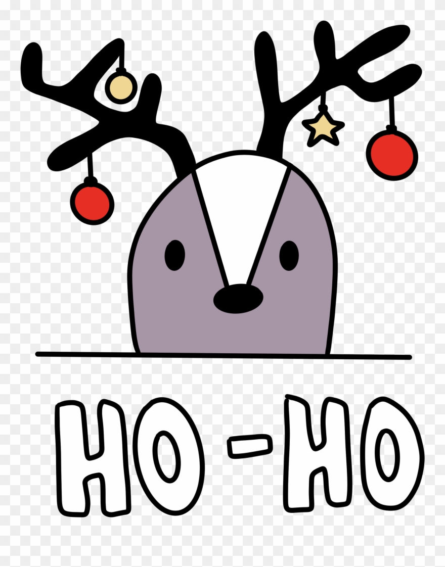Deer Christmas Illustration Hoho Santa Rednose Christma - Santa Claus Clipart