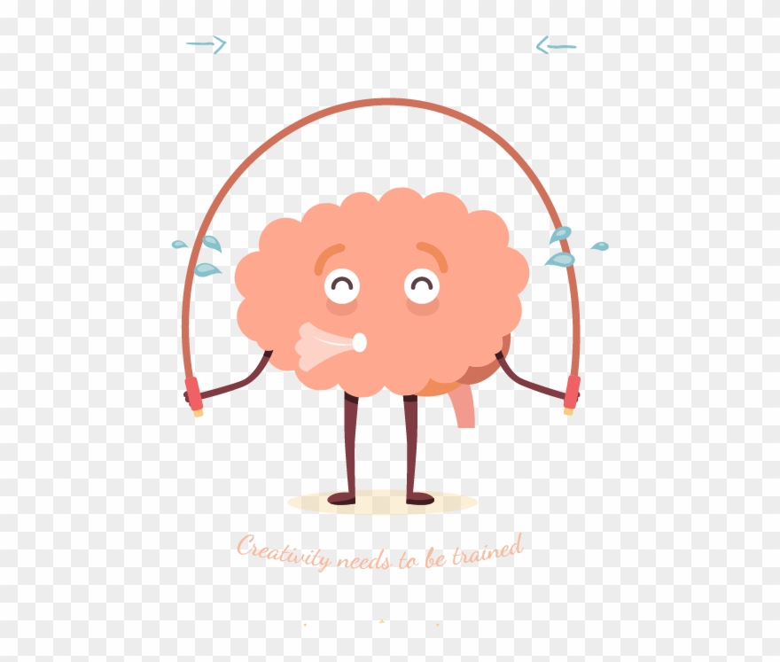 Physical Exercise Brain Injury Cognitive Training Skipping - Png Cartoon Brain Working Out Clipart
