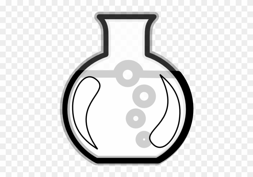 Lab Icon Black White Line Art 555px - Laboratory Clipart
