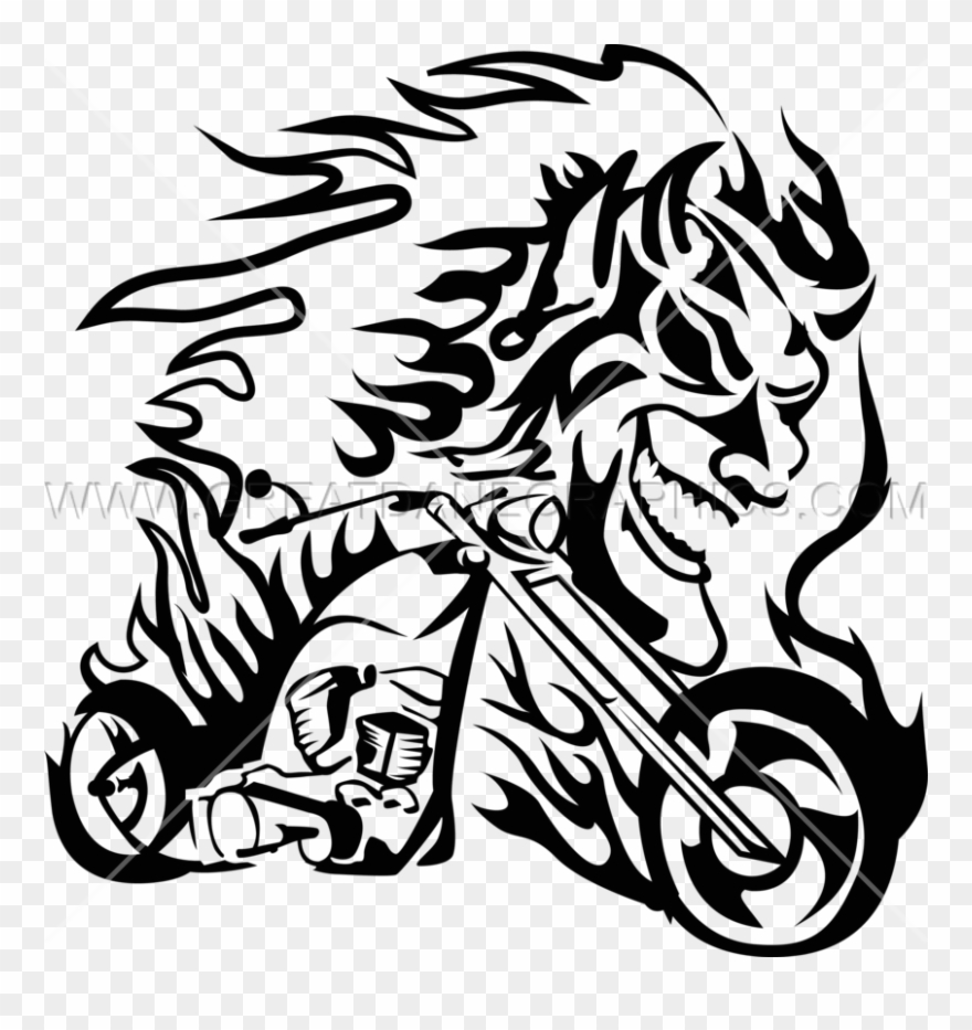 Flames Clipart Chopper - Stencil Of Hell's Flames - Png Download