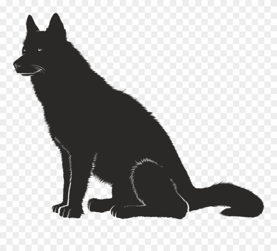 Dog Silouette - Have A Black Dog His Name Clipart
