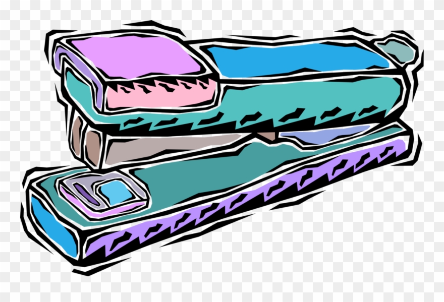 Vector Illustration Of Stapler Mechanical Device Joins Clipart