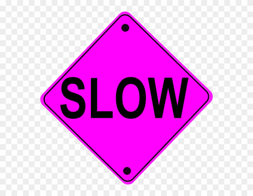 Slow Sign Cliparts - Traffic Sign - Png Download