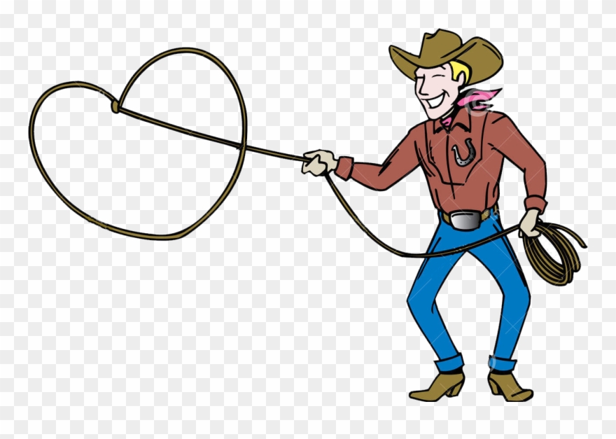 Cowboy - Cowboy With A Lasso Clipart