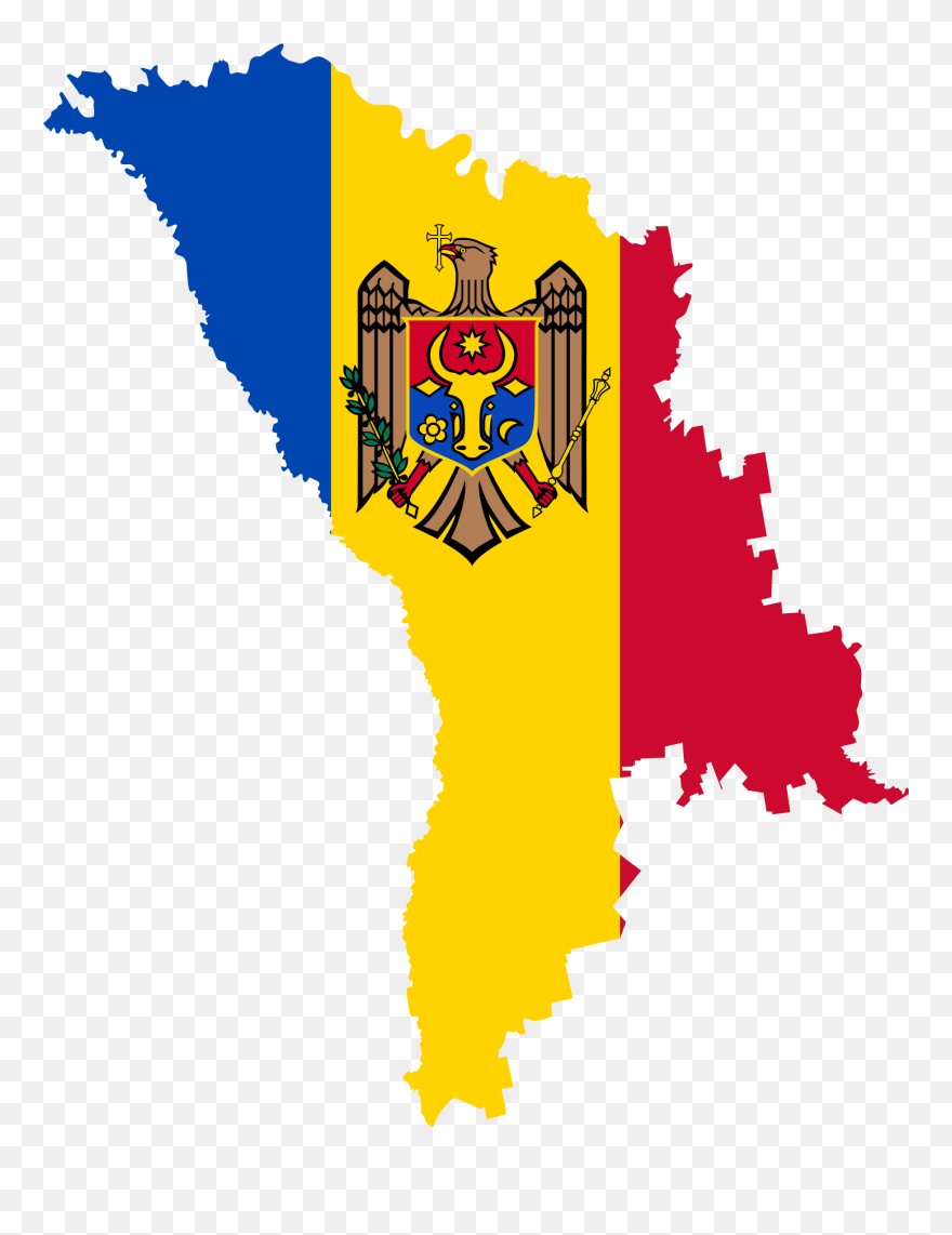 Flag Of Moldova Moldavian Soviet Socialist Republic - Moldova Map With Flag Clipart