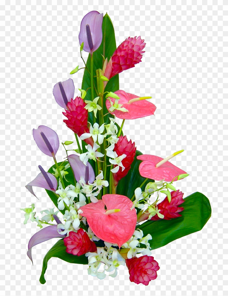 Lahaina Orchid Tropical Hawaiian Flowers Hawaiian Transparent - Tropical Bouquet Png Clipart