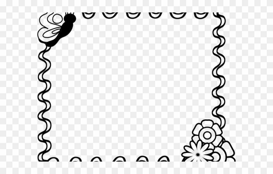Decorative Border Clipart Artistic - Black And White Border Design - Png Download