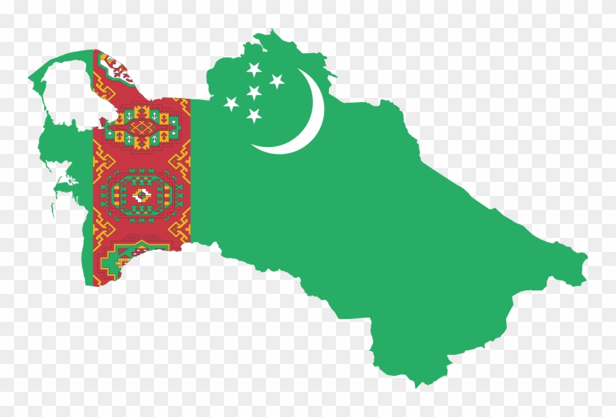 Turkmenistan Flag Map Clipart