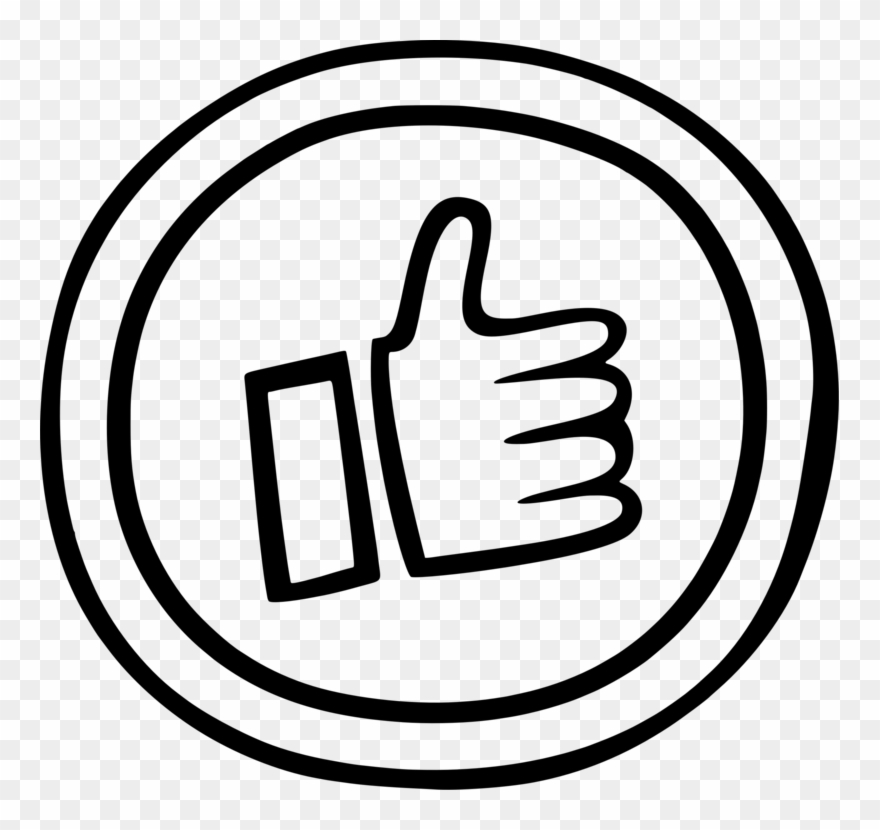 Thumb Signal Black And White Comics Panel - Thumb Up Clipart Circle - Png Download
