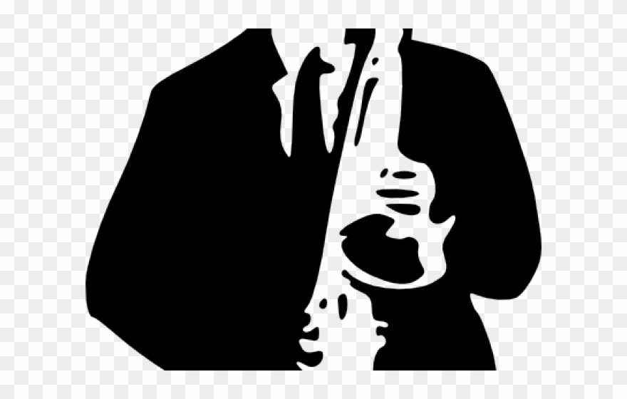 Saxophone Clipart Small - Dibujos De Musicos Blanco Y Negro - Png Download