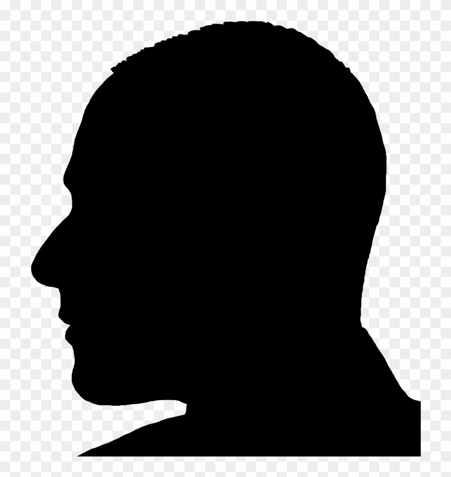 Silhouette Man Head In Profile - Silhouette Man Head Clipart